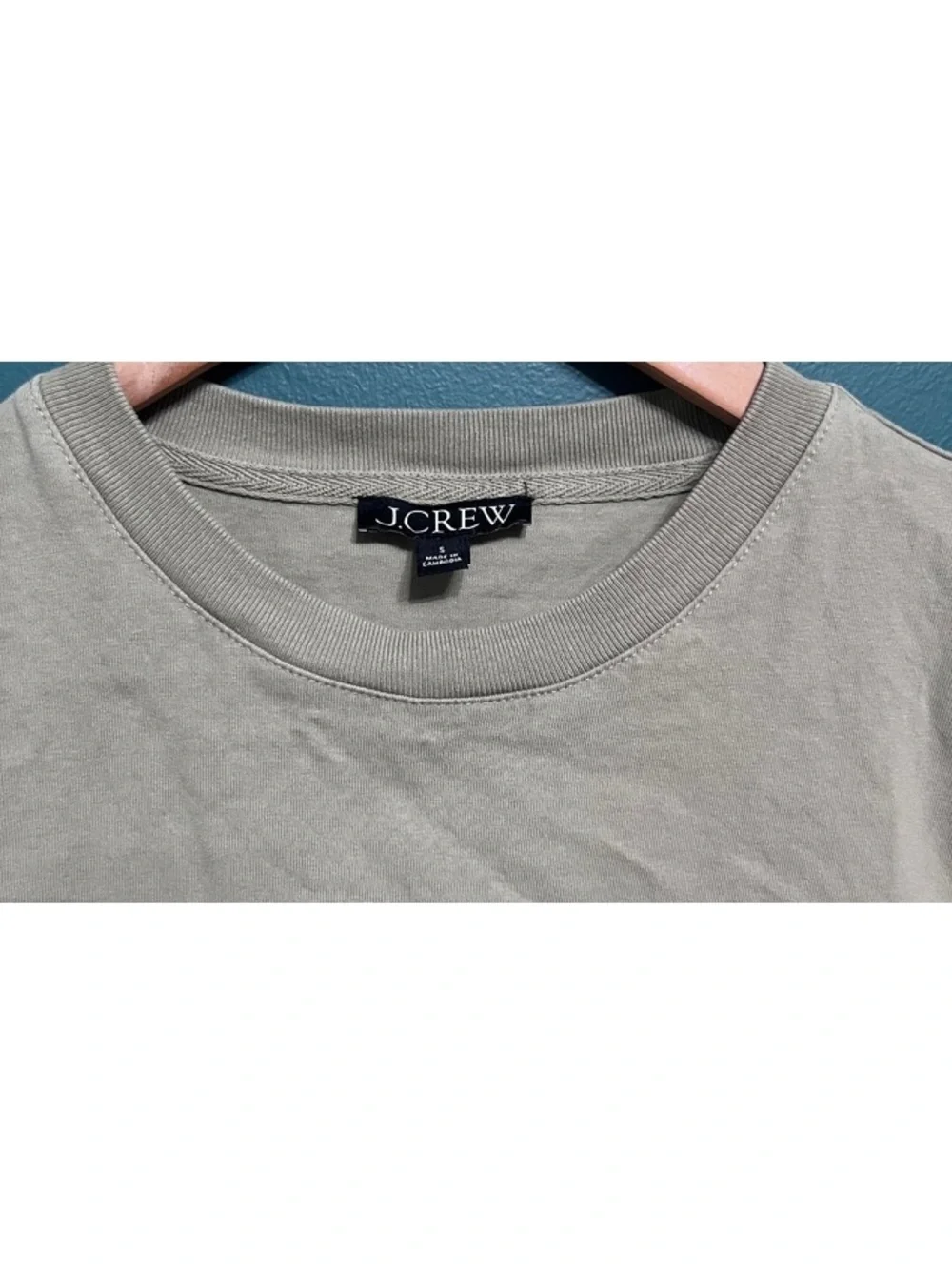 J. Crew Neutral Beige Crop Baby Tee Top Shirt Cotton Minimalist Clean Girl Small